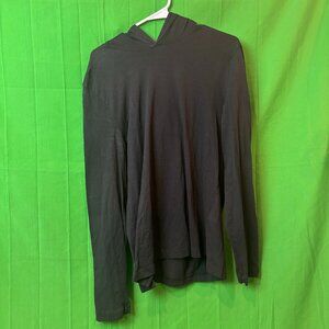 James Perse Black Flex Hoodie Size 2 [Pit Staining]